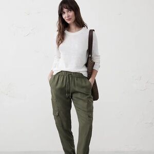 Banana Republic Factory Olive Tencel Cargo Jogger Pants